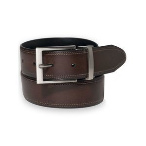 CLUBROOM Mens Brown Reversible Faux Leather Casual Belt 40